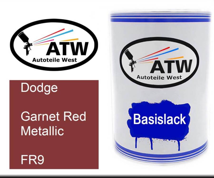 Dodge, Garnet Red Metallic, FR9: 500ml Lackdose, von ATW Autoteile West.